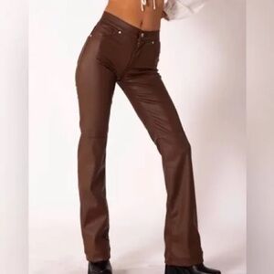 REVICE Chocolate Brown Leather Pants
